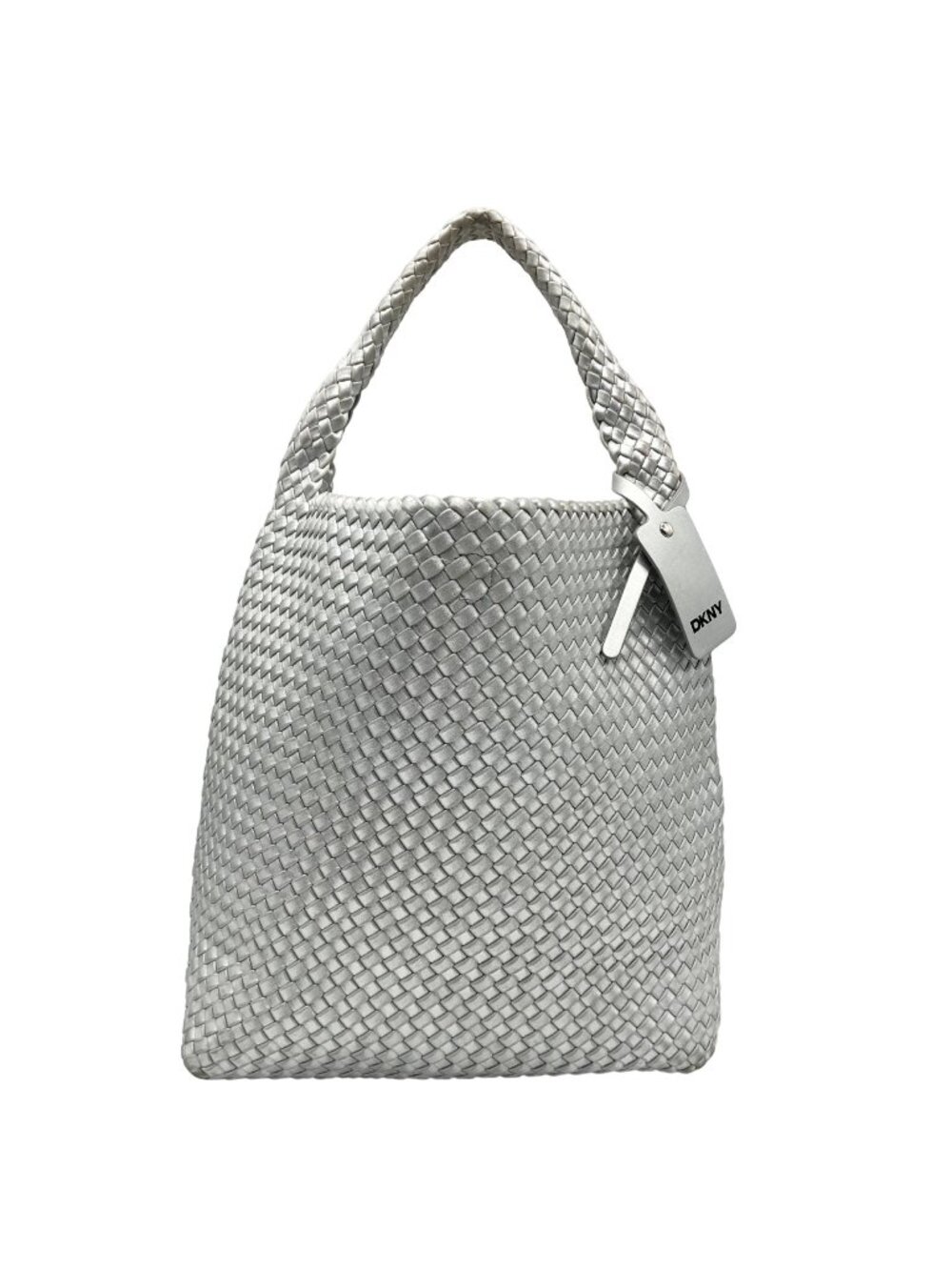 DKNY Silver Basket Weave Giselle Hobo Shoulder Bag